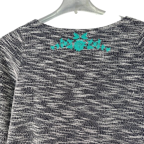 THML Anthropologie Embroidered Dress Women’s Large White Turquoise Blue Boho - Picture 5 of 6